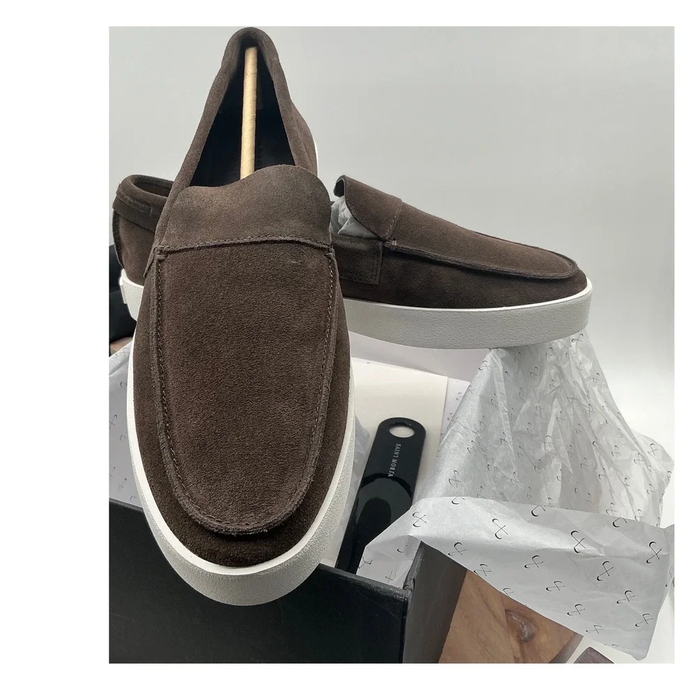 Saint Morta Hemisphere Brown Suede Slip On Loafers Mens Size 8 Platform Sneakers